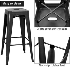 Metal Cafe Bar Stool Chair - Set of 4 pcs +  Snap Deal.
