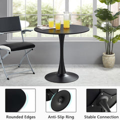 Celeste Black Round Cafe Table