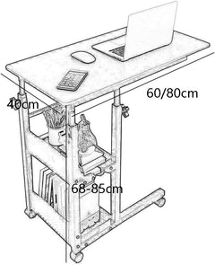 Height Adjustable Laptop table desk Wheels Side Table Care Table Breakfast Table