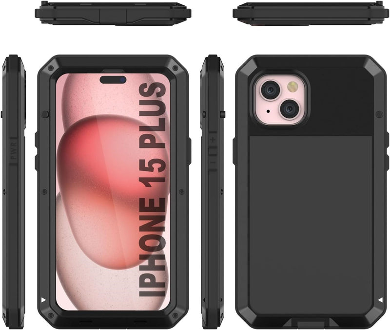 iPhone 15 Plus Metal Case Heavy Duty Armor Shockproof Case