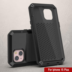 iPhone 15 Plus Metal Case Heavy Duty Armor Shockproof Case