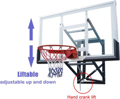 Height Adjustable Wall Mount Basketball Hoop With PC Backboard 140x80cm
