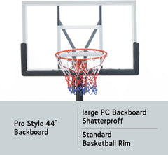 Adjustable Portable Basketball Hoop with Wheels – 4.4ft to 10ft Height, Indoor/Outdoor