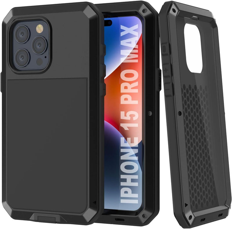 iPhone 15 Pro Max Metal Case Heavy Duty Armor Shockproof Case
