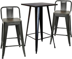 Restaurant and Cafe Metal Bar Table Black