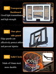 Adjustable Portable Basketball Hoop 2.6 M