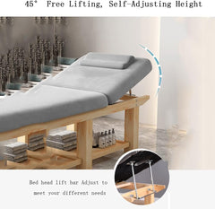 Massage Bed with Solid Wood Structure Table and Beauty Saloon