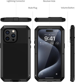 iPhone 15 Pro Metal Case Heavy Duty Armor Shockproof Case