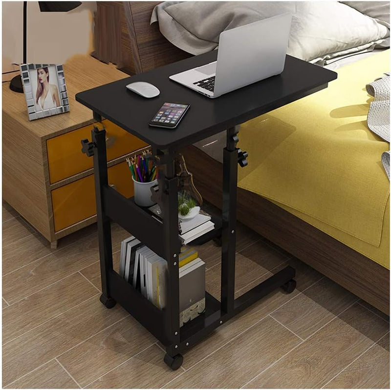 Height Adjustable Laptop table desk Wheels Side Table Care Table Breakfast Table