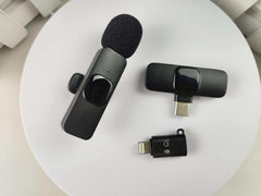 2 in 1 Portable Mini Clip-On Microphone Wireless Recording Live Stream Vlogs Microphone