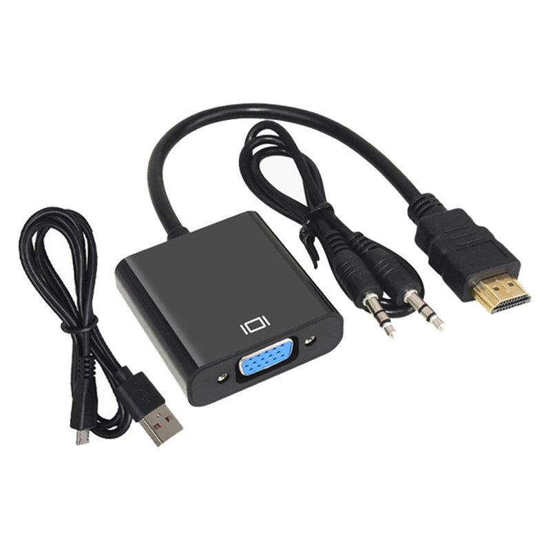 HDMI To VGA Adapter Cable With USB Power and Audio Cable