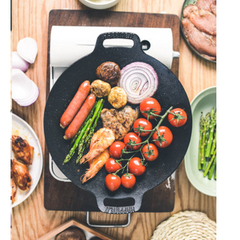 Multi-Function Cast Iron Grill Pan for Pancakes, Steak & Pizza