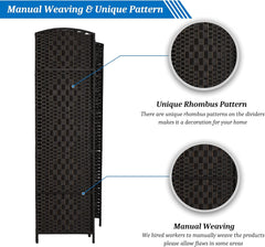 Portable Folding Room Divider Partition – 6 Panel Privacy Screen