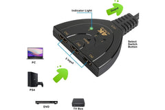 HDMI 3 in 1 Out Switch Box HUB v1.4b Adapter Splitter 4K Full HD