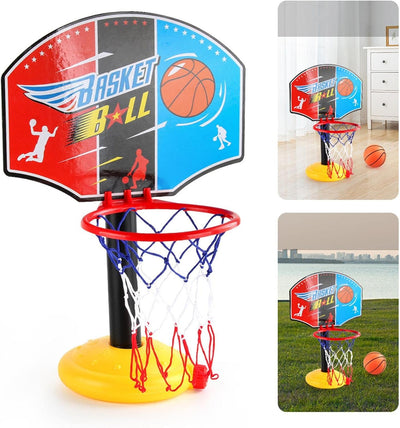 Adjustable Kids Basketball Hoop & Stand Set with Ball & Pump