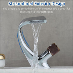 Bathroom Sink Faucet Single Hole Tap Basin Deck Mounted Hot and Cold Water Mixer Crane Chrome Faucets