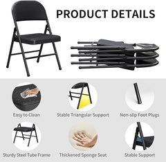 Folding Chairs with Padded Seats – 4 Piece Set