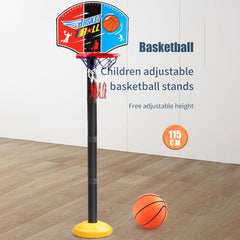 Adjustable Kids Basketball Hoop & Stand Set with Ball & Pump – Height 27cm to 115cm