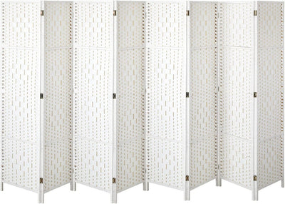 6-Panel Folding Room Divider Screen – Foldable Privacy Partition White