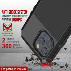 iPhone 15 Pro Max Metal Case Heavy Duty Armor Shockproof Case