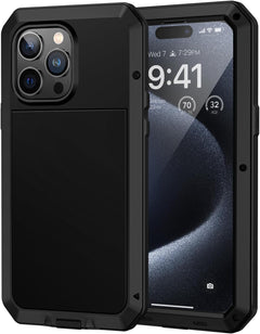 iPhone 15 Pro Metal Case Heavy Duty Armor Shockproof Case