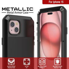 iPhone 15 Metal Case Heavy Duty Armor Shockproof Case
