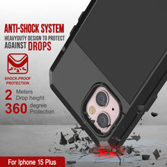iPhone 15 Plus Metal Case Heavy Duty Armor Shockproof Case