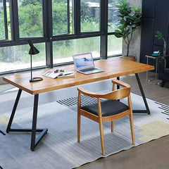 Echo Solid Wood Dining Cafe & Restaurant Table with Metal Leg