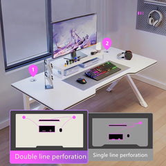 Ergonomic Gaming Desk Computer Desk Z Shaped Office Desk