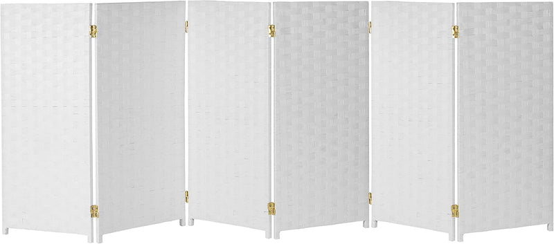 6-Panel Folding Room Divider Screen – Foldable Privacy Partition White
