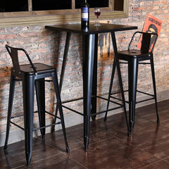 Restaurant and Cafe Metal Bar Table Black