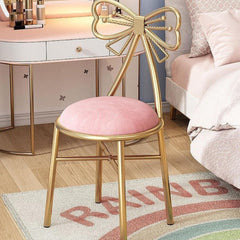 Pink Dressing Makeup Stool Bedroom Backrest Princess Chair