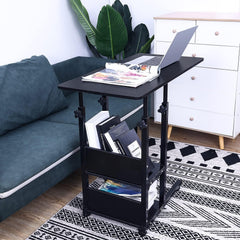 Height Adjustable Laptop table desk Wheels Side Table Care Table Breakfast Table