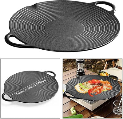 Cast Iron Grill & Fry Pan – Durable Non-Stick Cookware 35CM