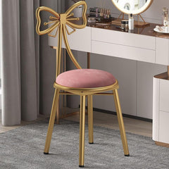 Pink Dressing Makeup Stool Bedroom Backrest Princess Chair