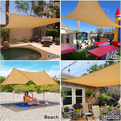 Sun Shade Square 3 x 3m Waterproof Shade Cover for Outdoor Garden Patio Party