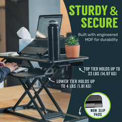 My Office Sit Stand Desk Riser Standing Desk 800W x 400D x 110-505mmH