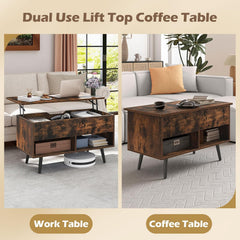 80cm Lift Top Coffee Table, Modern Wooden Lift Top Dining Table