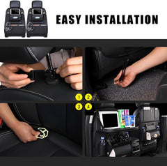 Kids Car Organizer - Simplify Travel with Multi-Pocket Back Seat Storage - 2 piece Set