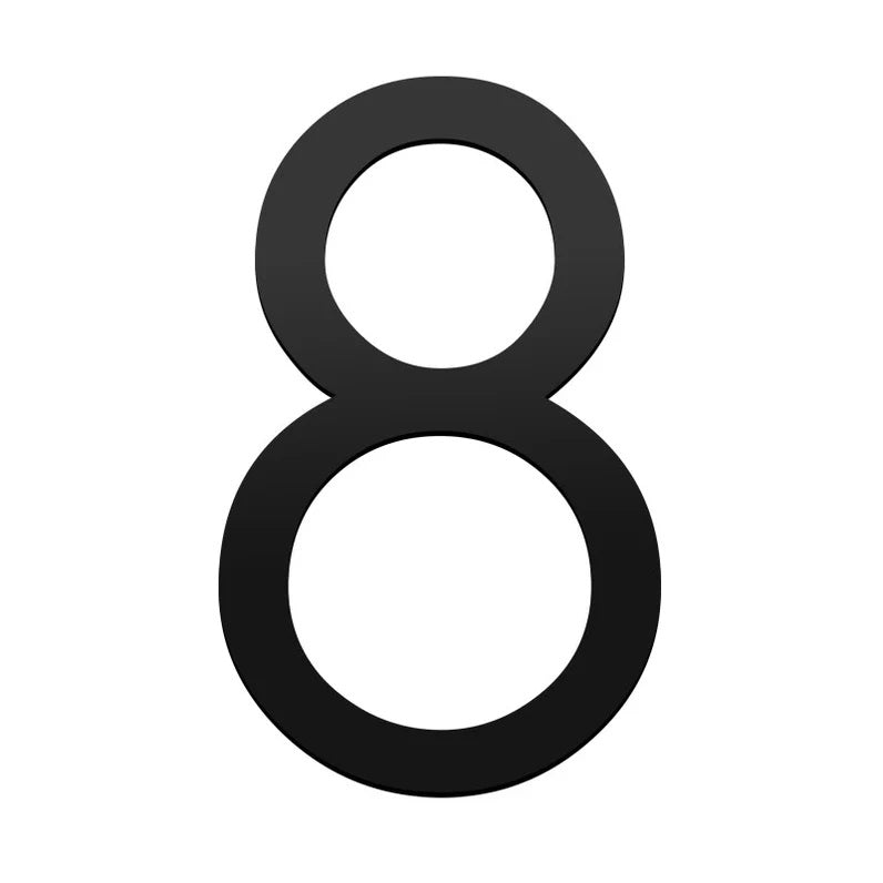 House Number Letterbox Number Stick On Slim 180mm - Black Iron