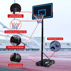 Adjustable Height Outdoor Basketball Hoop Stand and Rim 3.05M 10ft