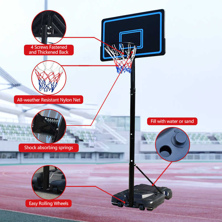 Adjustable Height Outdoor Basketball Hoop Stand and Rim 3.05M 10ft