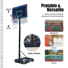 Adjustable Height Outdoor Basketball Hoop Stand and Rim 3.05M 10ft
