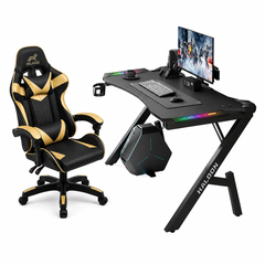 Ergonomic Gaming Chair with RGB LED Gaming Desk – Combo Set