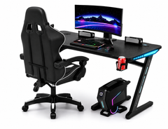 Gaming Chair & Z-shaped Gaming LED Desk Combo set – Complete Gaming Setup