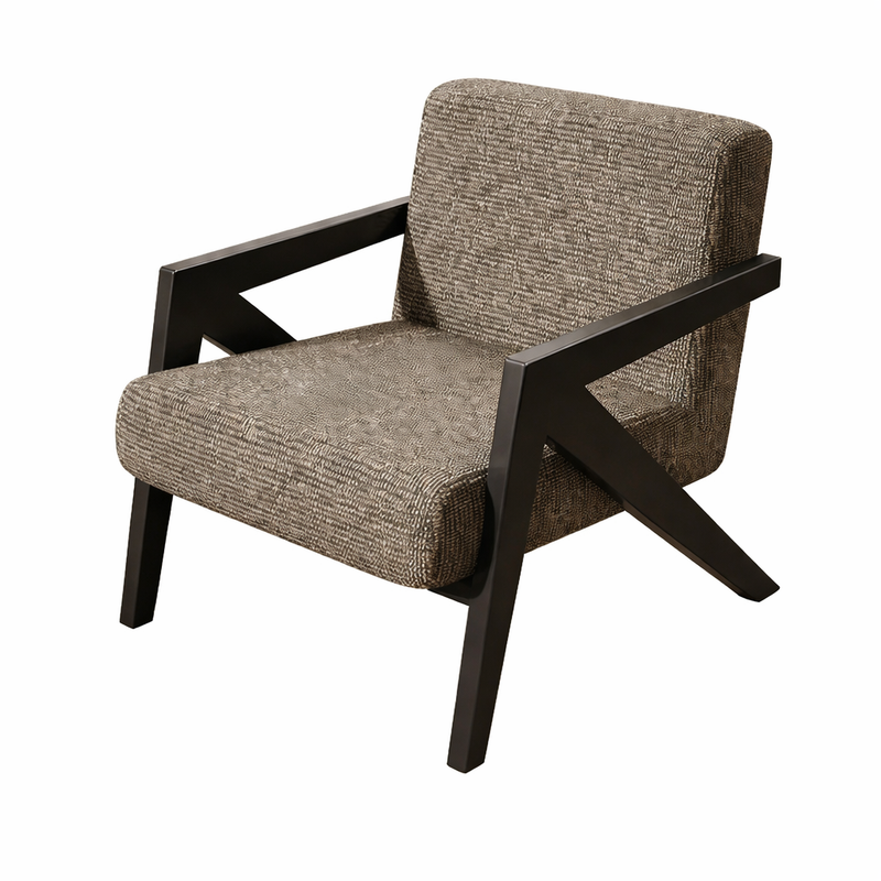 Accent Modern Fabric Lounge Chair Solid Wood Armchair