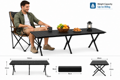 Heavy Duty Folding Camping Roll-Up Picnic Outdoor Table with Carry Bag