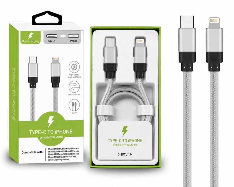 High-Speed Type C to iPhone Fast Charging Cable 1M 3Ft