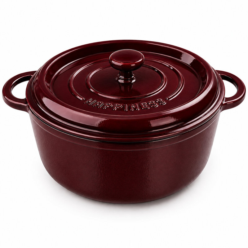 Enameled Cast Iron Casserole Pot 28cm – Non-Stick Deep Cooking Pot with Lid