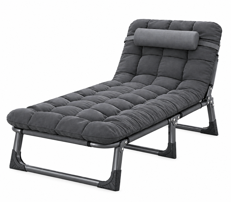 Folding Lounger Zero Gravity Recliner Garden Sun Chair With Cushion